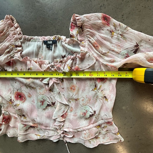 PAIGE Blush Floral Ruffle Blouse - Picture 6 of 9